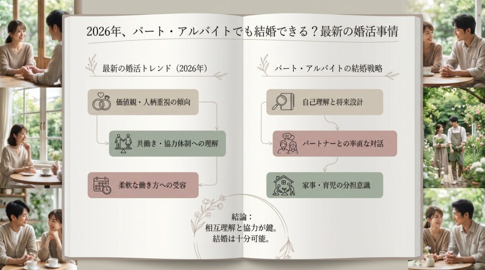 2026年、パート・アルバイトでも結婚できる？最新の婚活事情